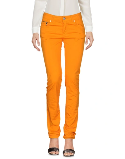 Shop Dirk Bikkembergs Woman Pants Orange Size 28 Cotton, Elastane