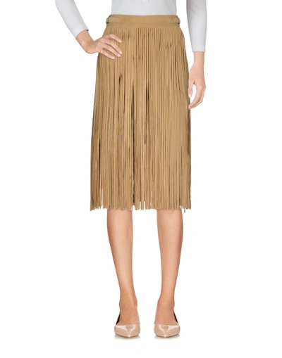 Shop Tamara Mellon Knee Length Skirt In Camel