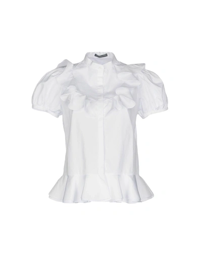 Shop Alexander Mcqueen Solid Color Shirts & Blouses In White