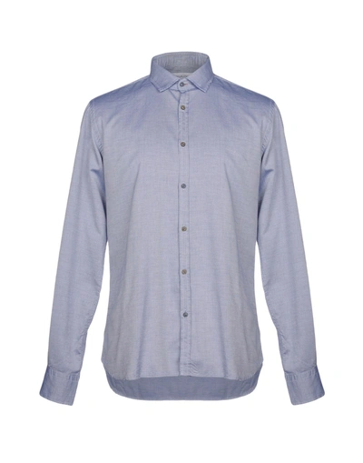 Shop Aglini Hemd Mit Muster In Slate Blue