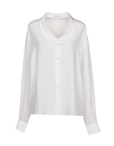Shop Agnona Silk Shirts & Blouses In White
