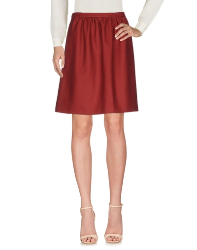 Shop Jil Sander Knee Length Skirt In Maroon