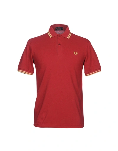 Shop Fred Perry Polo Shirts In Brick Red
