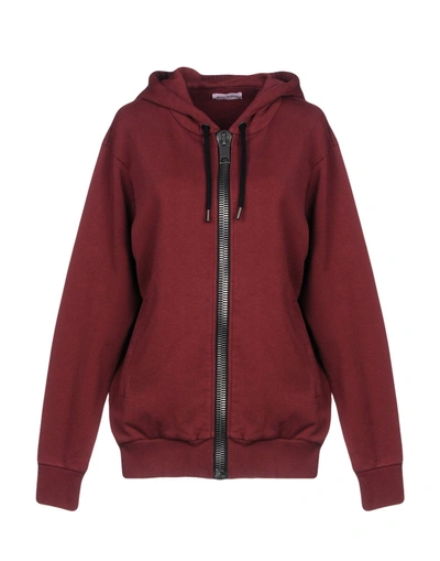 Shop Palm Angels Woman Sweatshirt Burgundy Size M Cotton, Elastane In Maroon