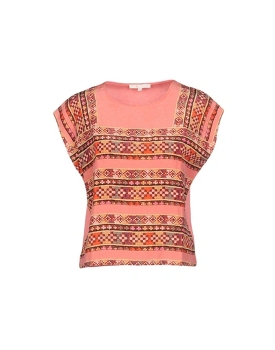 Shop Maje T-shirt In Pink