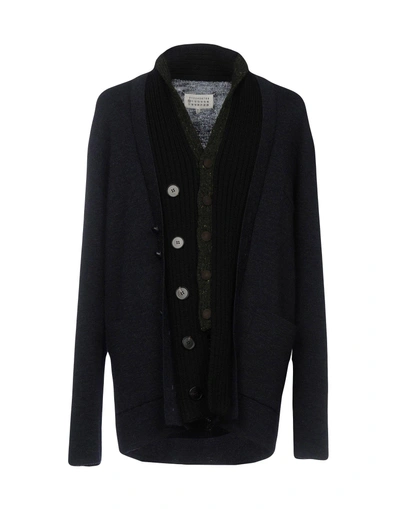 Shop Maison Margiela Cardigans In Dark Blue