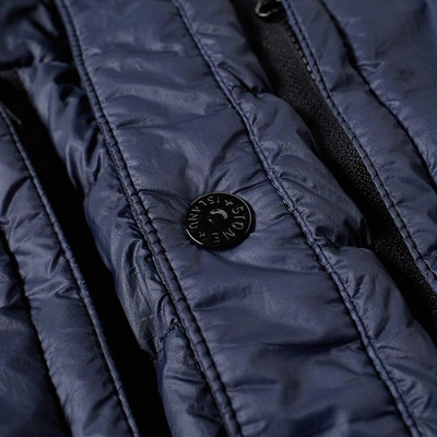 Shop Stone Island Garment Dyed Micro Down Shirt Jacket In Blue