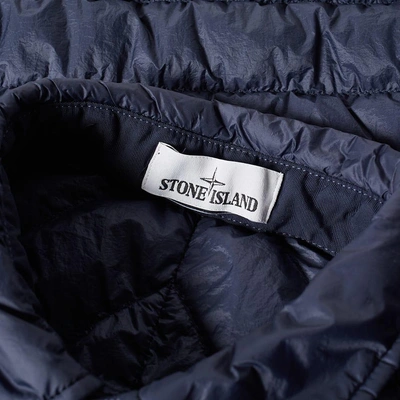 Shop Stone Island Garment Dyed Micro Down Shirt Jacket In Blue