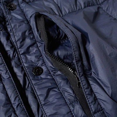 Shop Stone Island Garment Dyed Micro Down Shirt Jacket In Blue