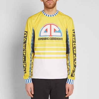 Shop Opening Ceremony Long Sleeve Moto Mesh Tee In Yellow