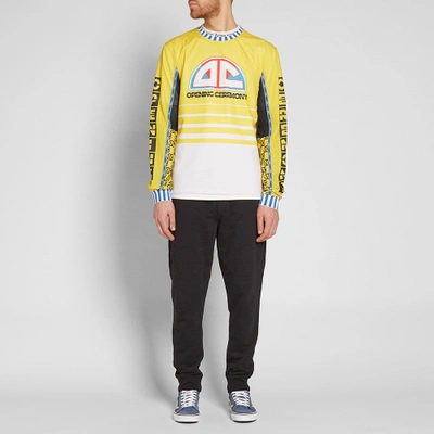 Shop Opening Ceremony Long Sleeve Moto Mesh Tee In Yellow
