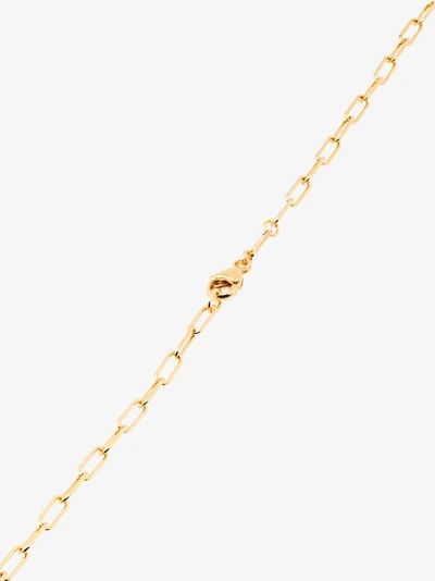 Shop Rosa De La Cruz 18k Yellow Gold Smile Diamond Charm Necklace In Metallic