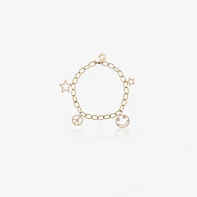 Shop Rosa De La Cruz Yellow Charm Gold Bracelet In Metallic