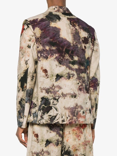 Shop Yohji Yamamoto Painting Print Blazer Jacket In Nude&neutrals