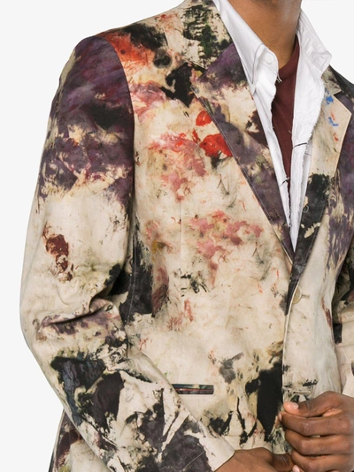 Shop Yohji Yamamoto Painting Print Blazer Jacket In Nude&neutrals