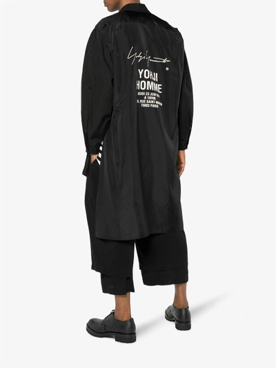 Shop Yohji Yamamoto Staff Print Shirt In Black