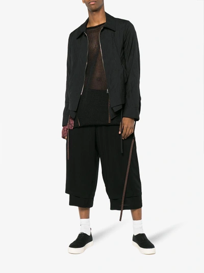 Shop Yohji Yamamoto Double Layered Hem Trousers In Black