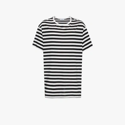 Shop Yohji Yamamoto Staff Stripe T-shirt In Black