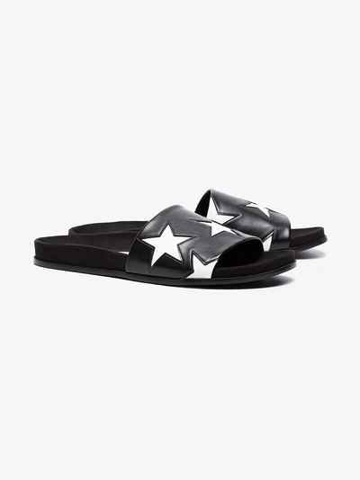 Shop Stella Mccartney Black Mule Star Slides