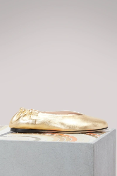 Shop Acne Studios Odry Ballet Flats In Gold