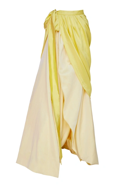 Shop Rosie Assoulin Layered Wrap Ball Skirt In Yellow