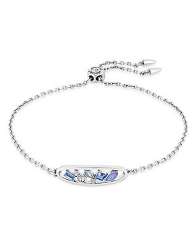 Shop Adore Mixed Crystal Slider Bracelet In Silver