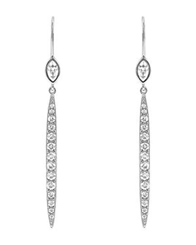Shop Adore Linear Bar Drop Earrings In Silver