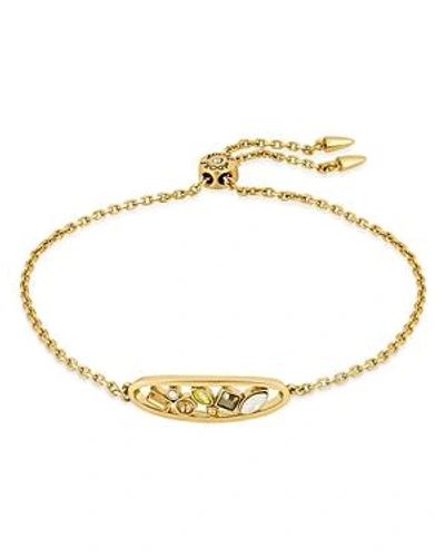 Shop Adore Mixed Crystal Slider Bracelet In Gold