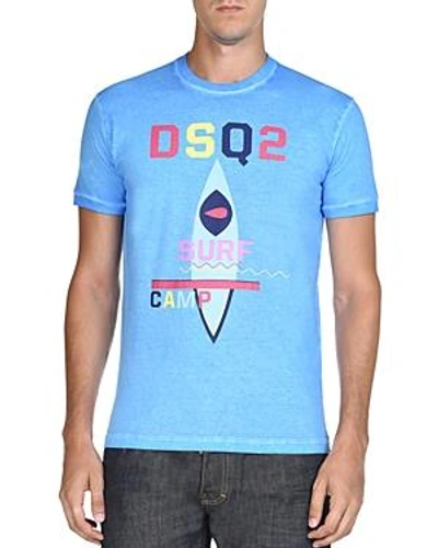 Shop Dsquared2 Surf Logo Short Sleeve Tee In Blue