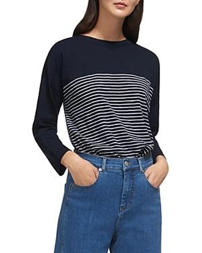 Shop Whistles Breton Stripe Tee In Navy