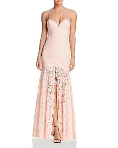 Shop Fame And Partners The Babe Lace Gown In Pale Pink