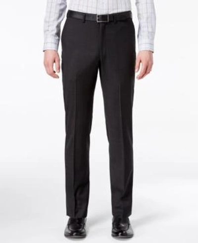 Shop Dkny Men's Modern-fit Stretch Textured Suit Pants In Black
