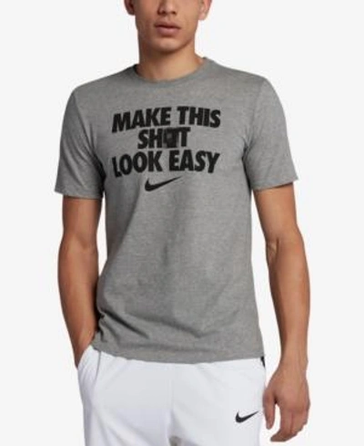 Shop Nike Men's Dry Basketball T-shirt In Grey Black