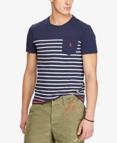 Shop Polo Ralph Lauren Men's Big & Tall Classic-fit T-shirt In Newport Navy Multi
