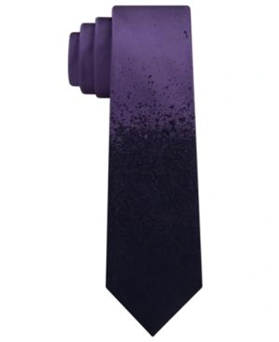 Shop Calvin Klein Men's Dip Dye Skinny Silk Tie In Purple