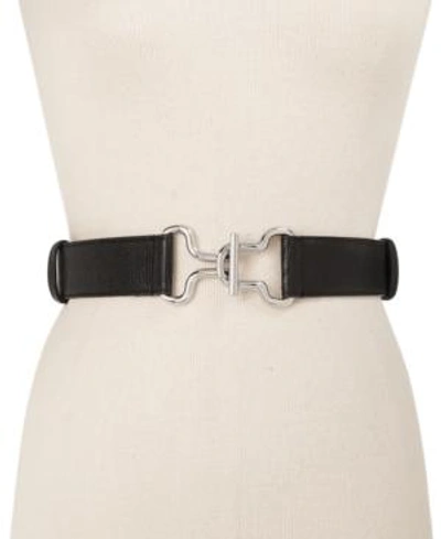 Shop Dkny Adjustable Interlock Belt, Created For Macy's In Black