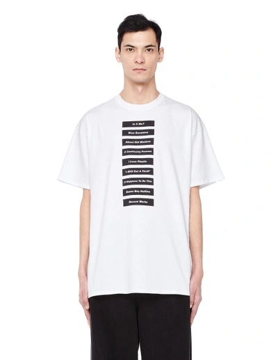 Shop Raf Simons Printed White Cotton T-shirt