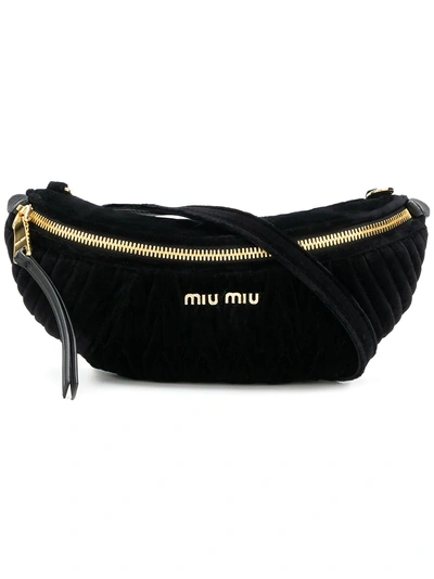 Shop Miu Miu Zipped Bumbag In Black
