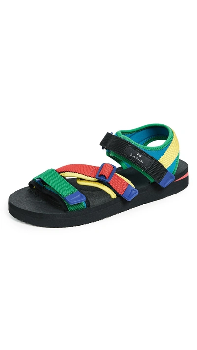 Ps By Paul Smith Formosa Strap Sandals In Black/multi | ModeSens
