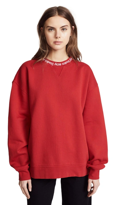 Shop Acne Studios Yana Sweatshirt In Ruby Red