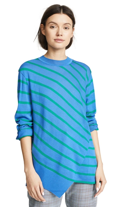 Shop Goen J Knit Top With Stripes In Blue