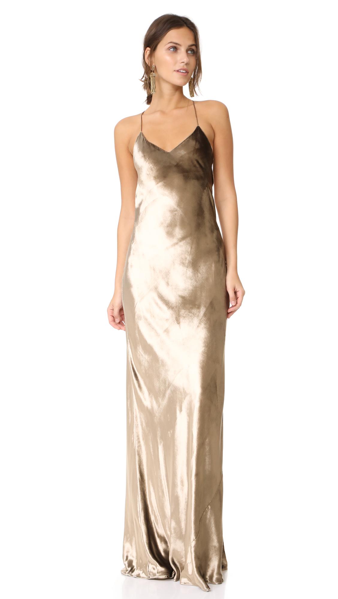 gold velvet gown
