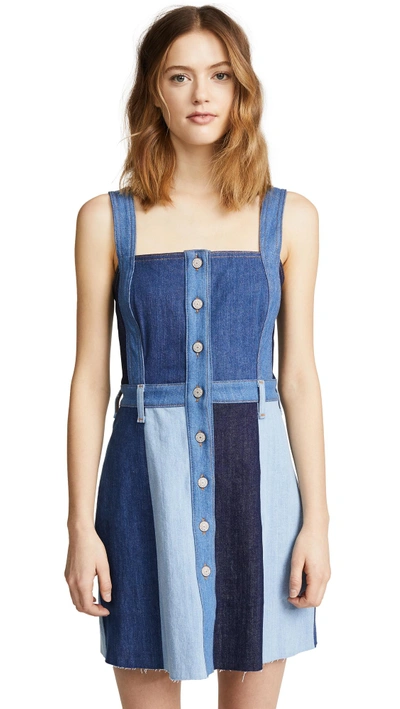 Shop 7 For All Mankind Patchwork A-line Dress In Patchwork Found