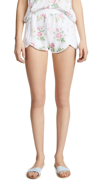 Shop Wildfox Patchwork Floral Shorts In Multi/clean White