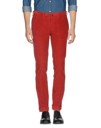 Shop Incotex Pants In Brick Red