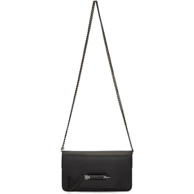 Shop Mackage Black Zoey-c Wallet Chain Bag In Black/gunme