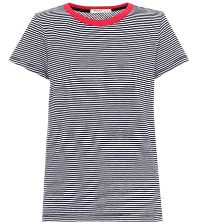 Shop Rag & Bone Striped Cotton T-shirt In Blue