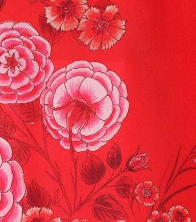 Shop Giambattista Valli Floral-printed Silk Blouse In Red