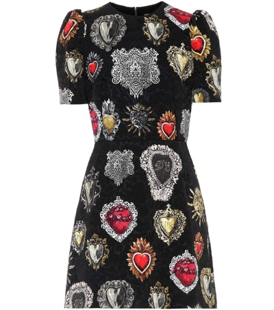 Shop Dolce & Gabbana Printed Brocade Minidress