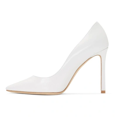 Shop Jimmy Choo White Leather Romy 100 Heels